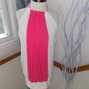 Pink & White Halter Top Size Small